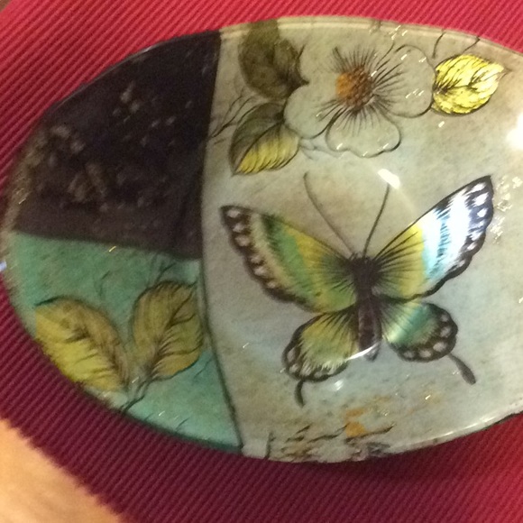 Glazed Butterfly Bowl trinket jewelry serving - Picture 3 of 8